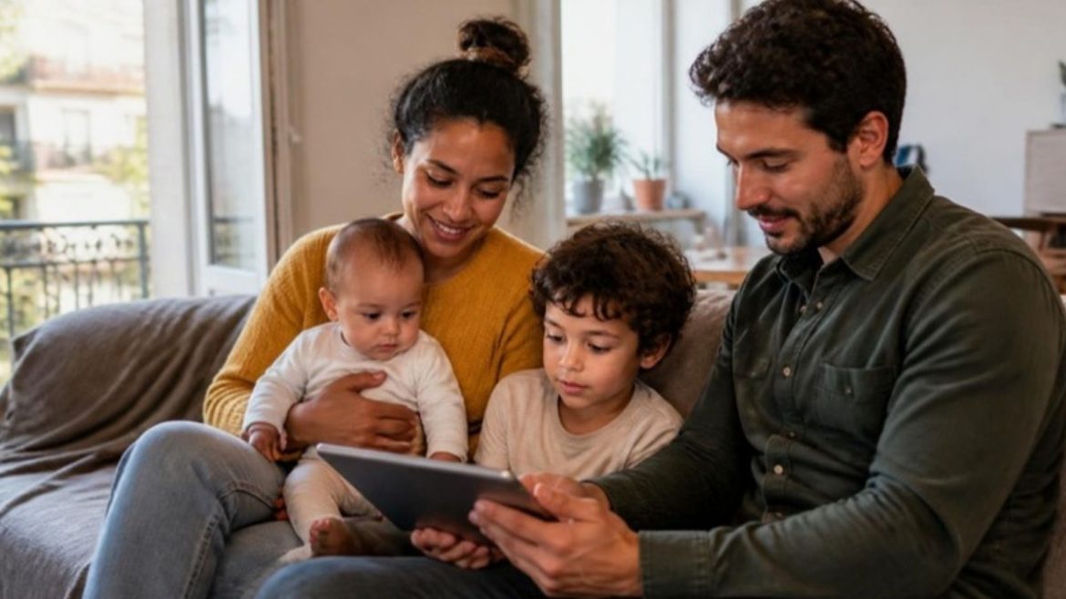 Família brasileira com dois filhos em Portugal, tema do abono de família